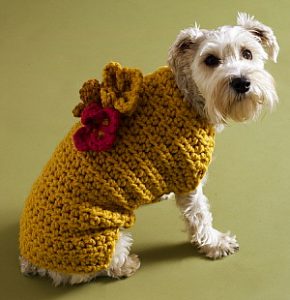 knitted dog coats flower garden dog coat [crochet] JKZZCOZ